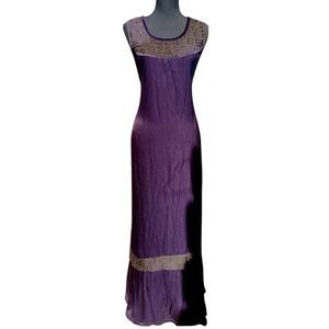Vintage S.A.2 Purple Maxi Dress Size 12